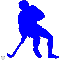 HockeyPlayer Blue Badge 200x200
