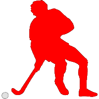 Hockey Player Red Badge